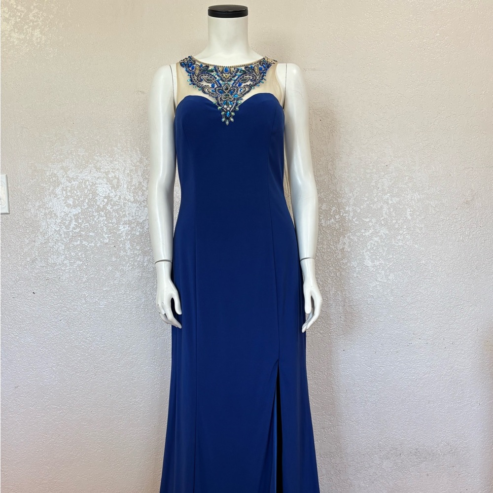 Aspeed Cobalt Blue Embellished Prom Gown